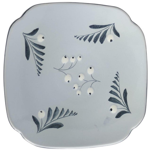 Mid-Century Modern French Blue Plate by Eva Jancke-Björk for Bo Fajans, 1950s For Sale - Image 11 of 11