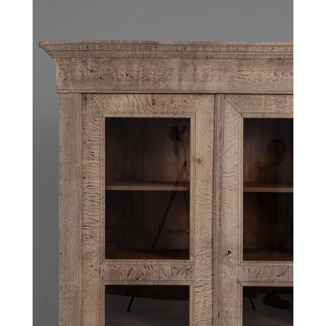French Provincial 1880s French Provincial Oak Vitrine With Glass Doors For Sale - Image 3 of 18
