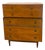 Vintage Mid Century Modern American Walnut Tallboy 5 Drawer Dresser For Sale