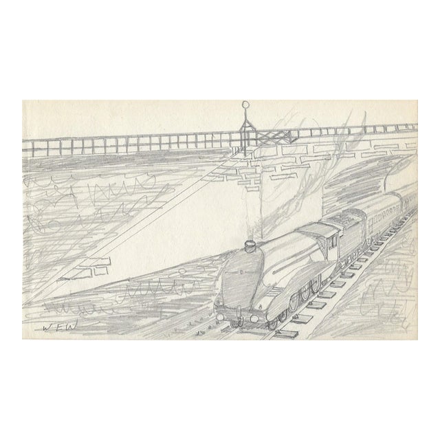 1943 Railroad Drawing by William Wood For Sale