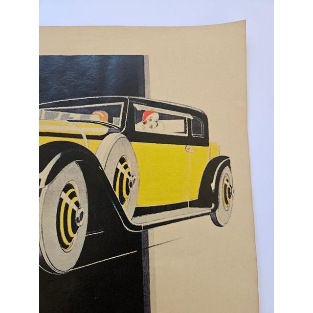 Paper Art Deco Bugatti Automobile Advertising Poster, 1930s For Sale - Image 7 of 8