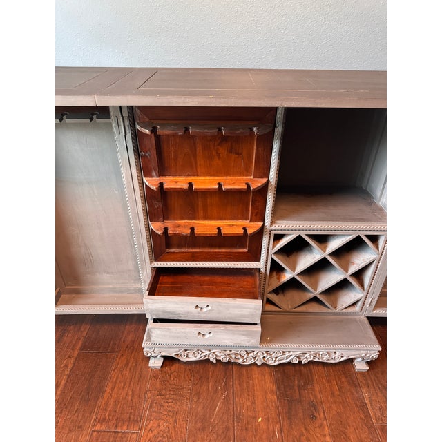 Charcoal Vintage Home Bar For Sale - Image 8 of 12