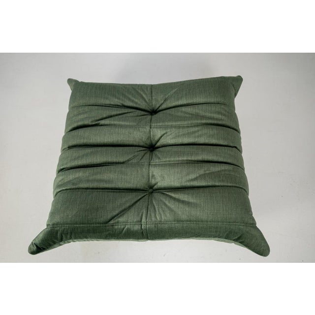 Set of Togo Lounge Chair and Ottoman in Moss Velvet by Michel Ducaroy for Ligne Roset, 1973 For Sale - Image 18 of 18
