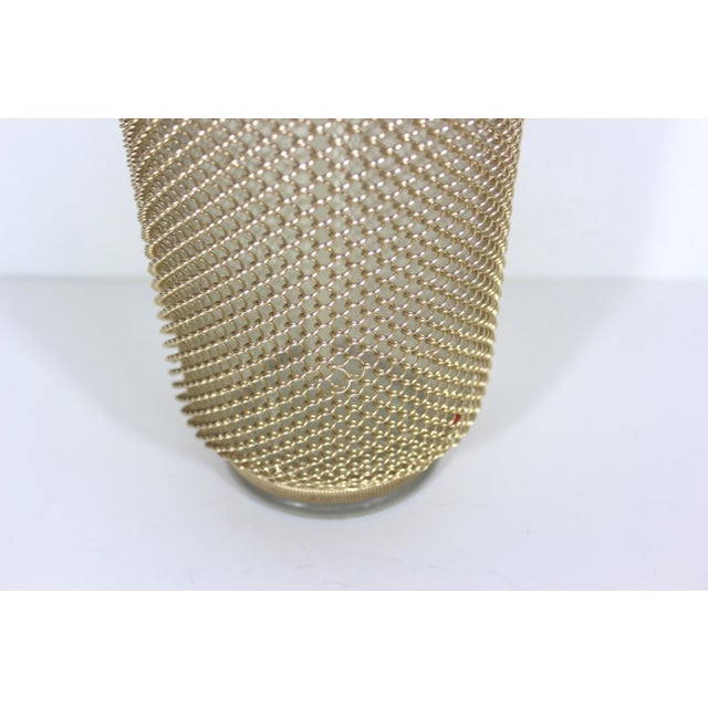 Metal Mid Century Modern Seltzer Bottle With Gold Metal Mesh Casing Made in Czechoslovakia Bar Cart Styling Mixologist For Sale - Image 7 of 9