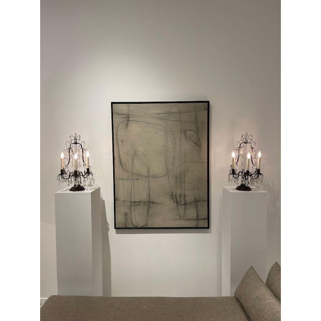 1940s Crystal Girandole Table Lamps, Bronze Finish, Made by Boler Accent Lighting - A Pair For Sale - Image 15 of 17