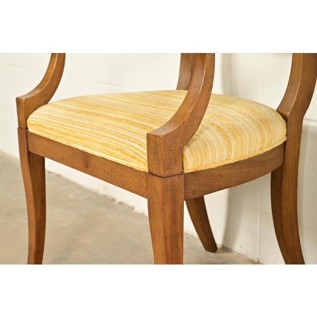 Kindel Furniture Style Regency Carved Walnut Armchairs, Pair For Sale - Image 10 of 15