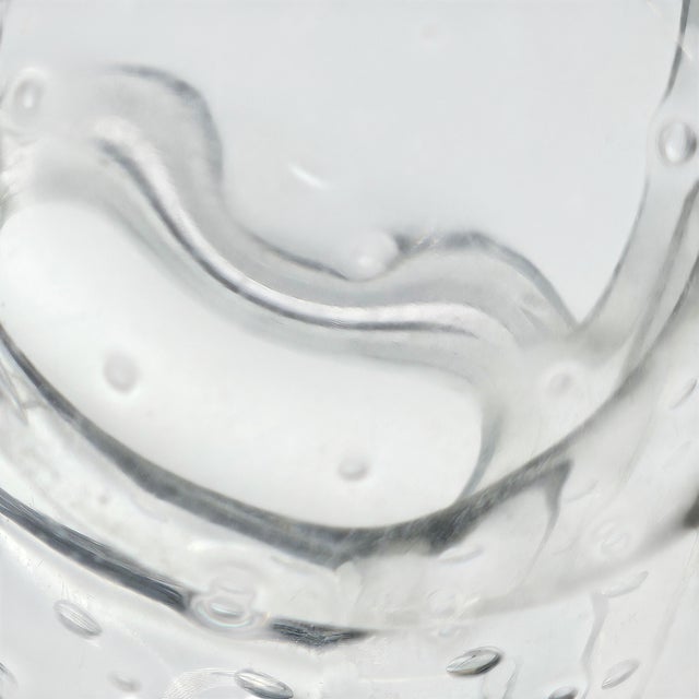 Mid-Century Bullicante Art Glass Ashtray – Clear Seeded Crystal, 1950s Italy For Sale - Image 13 of 14