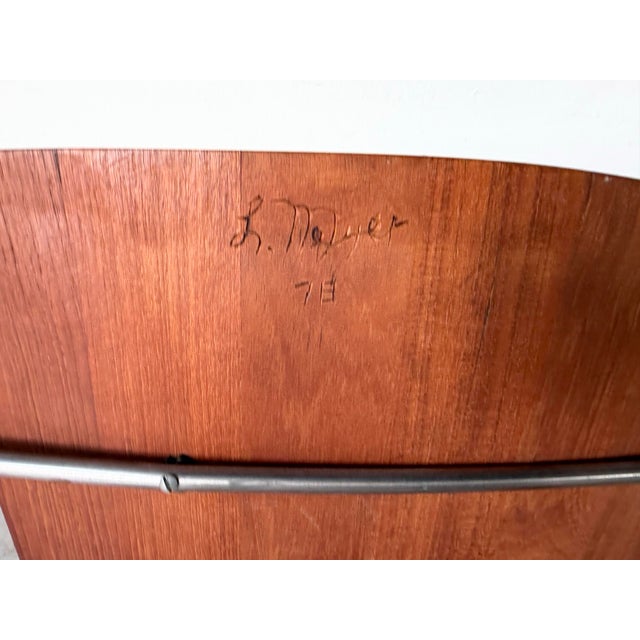 1973 Leon Meyer California Studio Modern Sculptural Teak Rocking Chair For Sale - Image 12 of 12