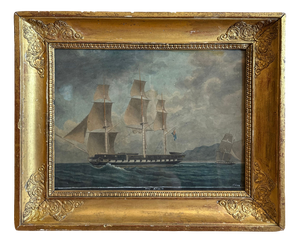 François Geoffroi Roux, Frigate HMS Majesty's Ship Amelia, 1820, Gouache