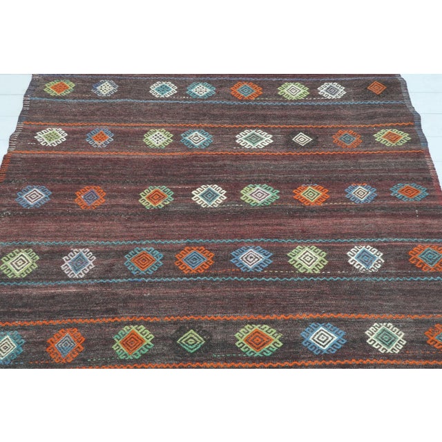 Textile 1960s Turkish Sardes Kilim Embroidered Rug For Sale - Image 7 of 13