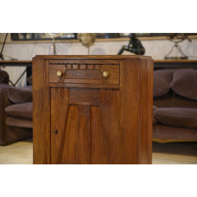 Art Deco Oak Chest of Drawers with 5 Drawers, 1930s For Sale - Image 11 of 12