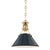 Hudson Valley Lighting Mark D. Sikes Painted No.2 1-Light Small Pendant, Aged Brass/Darkest Blue For Sale