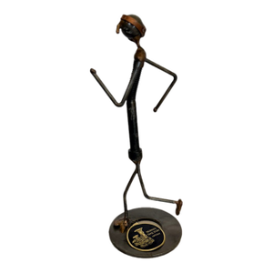 Vintage Sonny Dalton Signed Found-Metal Runner Sculpture With Original Tag