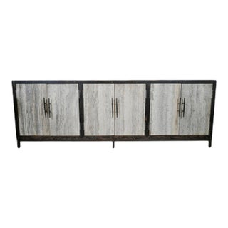 Grey Marble Modern Rustic Sideboard Credenza For Sale