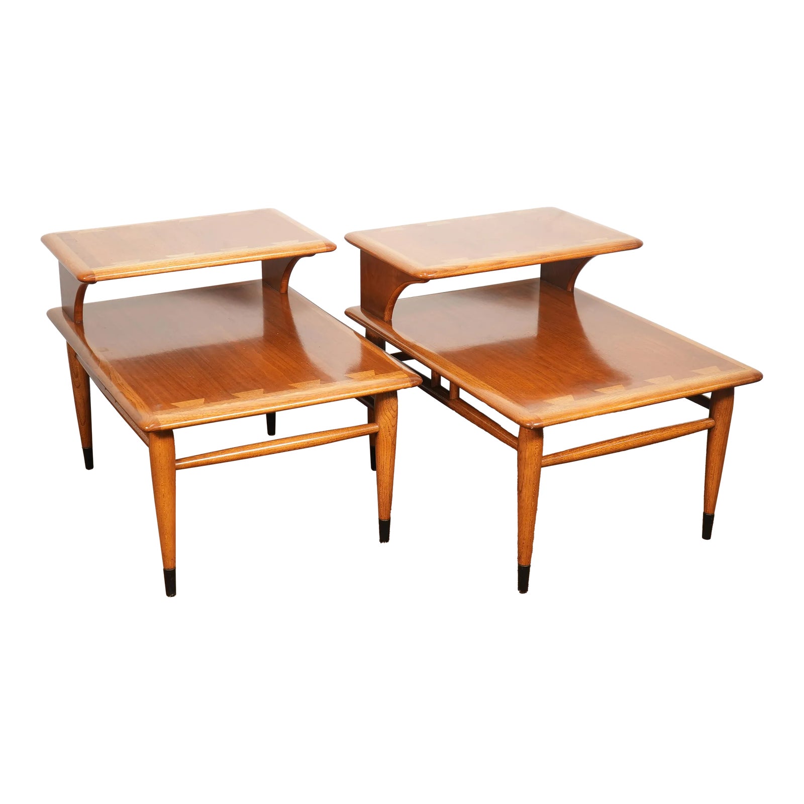 1961 Pair Lane Acclaim Two-Tier Step End Tables - Original Finish ...