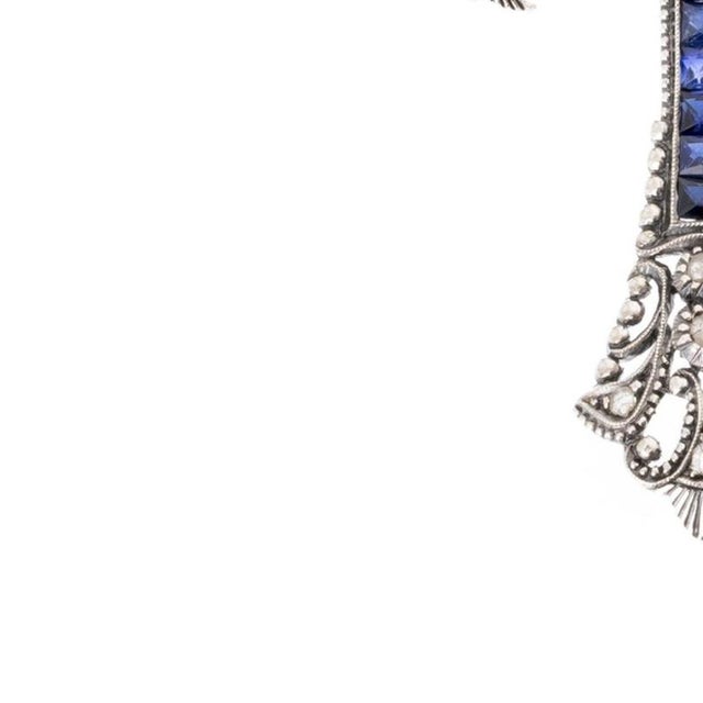 Silver and Gold Cross Pendant with Sapphires and Diamonds, 1800s For Sale - Image 3 of 6