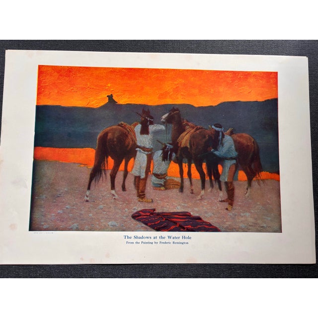 The Shadows at the Water Hole From the Painting by Frederic Remington 1908 Chromolithograph This illustration was...
