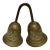 Vintage 1960s Solid Etched Brass “Temple Bell” Double Bells For Sale
