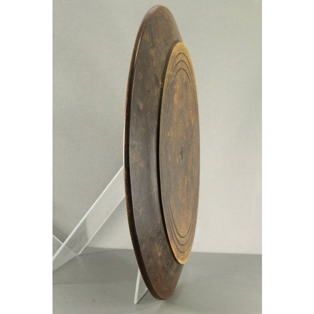 1850's-60's Treen Turned Wood & Brass Alms Dish Platter Charger, Victorian For Sale - Image 17 of 18