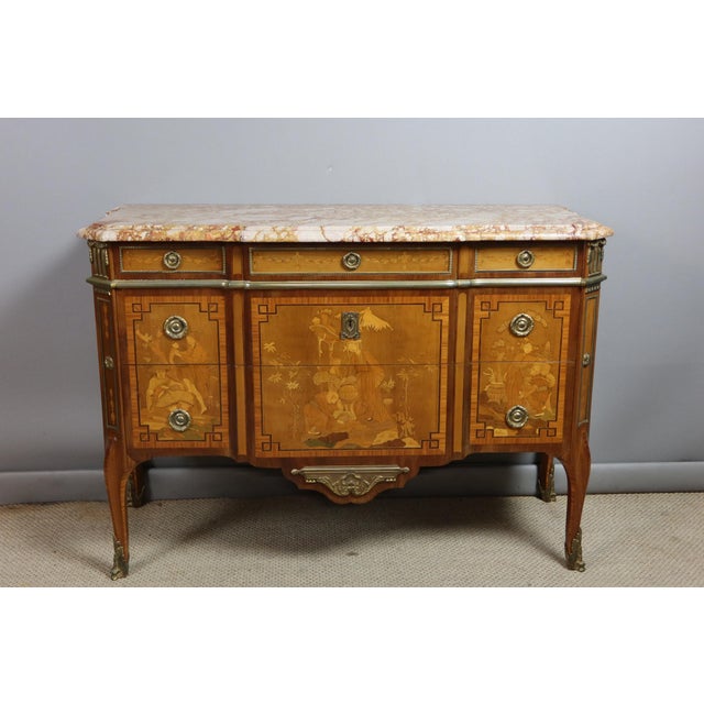 Transitional Marquetry Chest of Drawers, 1970s For Sale - Image 15 of 15