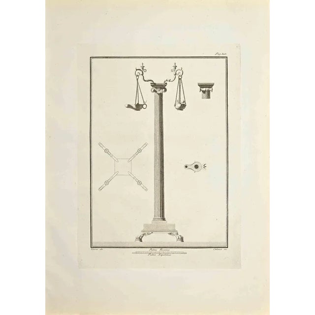 Oil lamp is an etching realized by aniello cataneo (1732-1805). Good conditions. The etching belongs to the print suite...