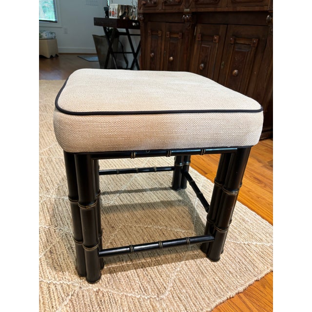 Chinese Chippendale Faux Bamboo Stool For Sale - Image 9 of 9