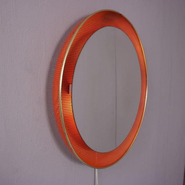 Illuminated Mirror by Mathieu Matégot for Artimeta, Netherlands, 1950s For Sale - Image 3 of 13