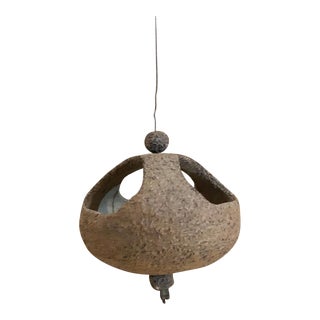 60s Mod Atomic Stan Bitters Style Ceramic Hanging Planter Bird House Pottery For Sale