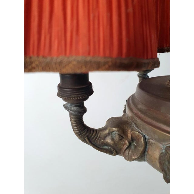 Antique Victorian Bronze Elephant Chandelier, France, 1900s For Sale - Image 4 of 14