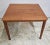 A Mid Cnetury Vejle Stole Scandinavian Modern Solid Teak Square Side Table. Measures 27.5" in width and 20" in height and...