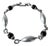 Vintage Sterling Silver and Onyx Link Bracelet - Taxco, Mexico For Sale