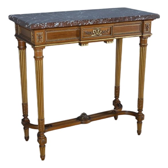 Louis XVI Style Mahogany Console Table, Late 19th Century For Sale
