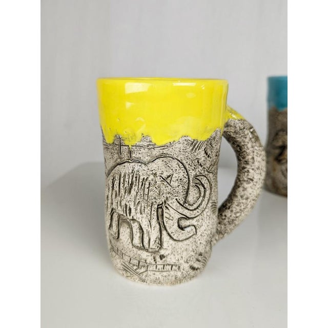 Mid-Century Modern Multicolored Glazed Ceramic Cups by Francis Triay for Vallauris, 1950s, Set of 8 For Sale - Image 11 of 12