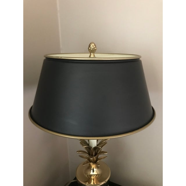 Bombay Company Brass Pineapple Lamp With Tole Shade Chairish