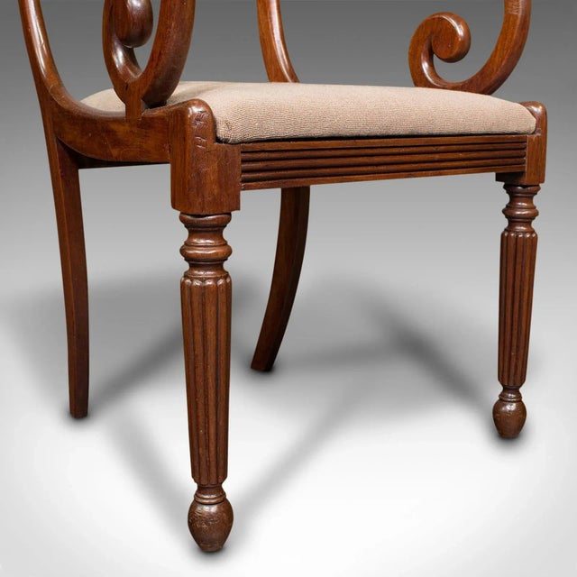 Textile 1800s Antique Georgian English Elbow Chair For Sale - Image 7 of 13
