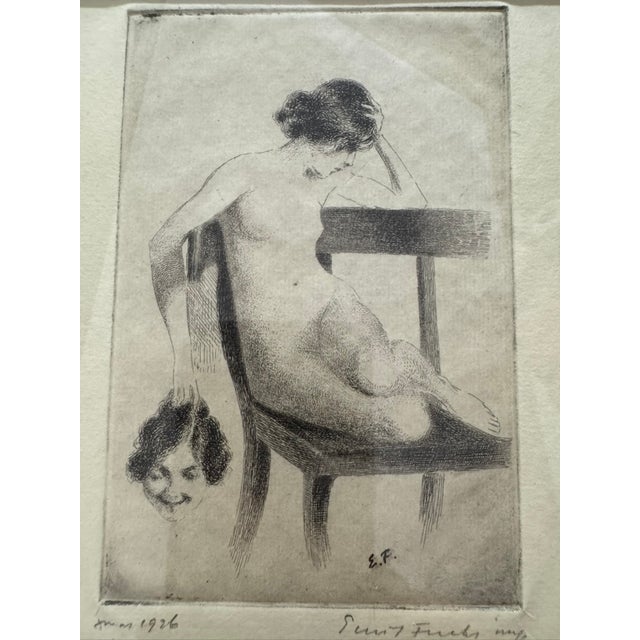 1920s Emil Fuchs Female Nude Etching For Sale - Image 4 of 7