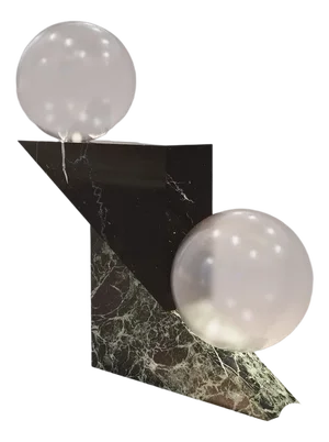 Brutalist Green Alpi Marble & Venetian Glass Clitemnestra Table Lamp by CARCINO Design for October Gallery