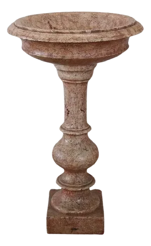 Hand Carved Stone Tub Holy Water Font, Early 20th Century