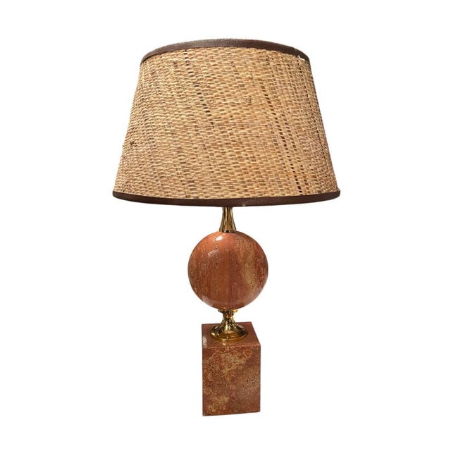 Pink Travertin Lamp by Barbier, 1970s For Sale - Image 9 of 9