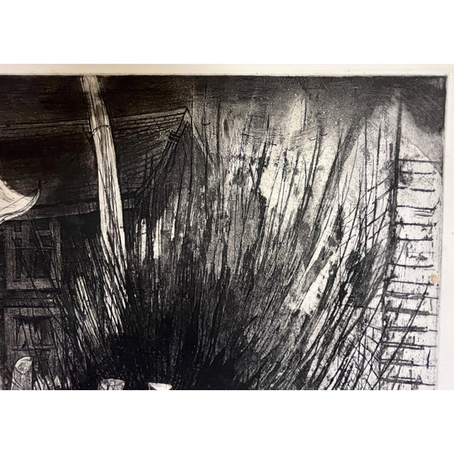 Artist's Proof Etching by Joan Connell (American, Present) Titled 'Flying Sheets' C1965 For Sale - Image 9 of 13