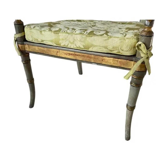 Off-white 19th Century English Regency Painted and Giltwood Armchairs For Sale - Image 8 of 9