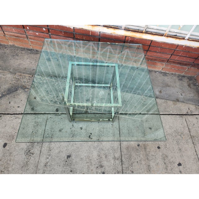 1980s 1980's Modern Chrome and Glass Coffee Table For Sale - Image 5 of 9