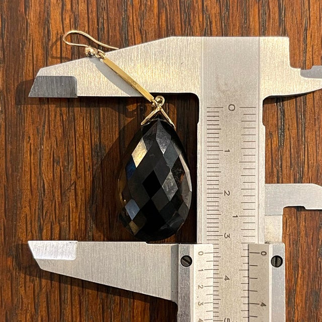 Vintage Circa 1950 9k Gold and Smoky Citrine Drop Earrings - 2 Pieces For Sale - Image 9 of 10