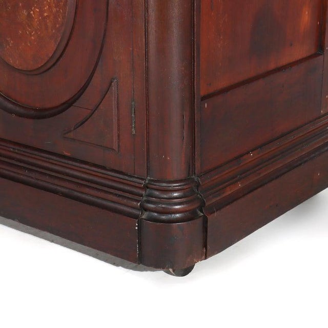 Late 19th Century Antique Renaissance Revival Carved Walnut & Burl Marble Top Sideboard Circa 1890 For Sale - Image 5 of 18