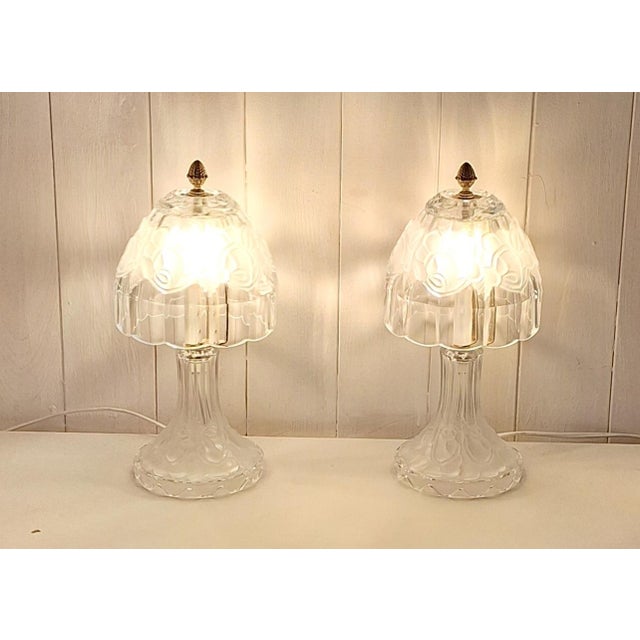 Vintage Bedside Lamps with Crystal Glass Base, 1970s, Set of 2 For Sale - Image 12 of 12