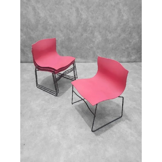 Mid Century Modern Massimo and Lella Vignelli for Knoll Handkerchief Chairs in Red - 4 Piece Set For Sale In Chicago - Image 6 of 8