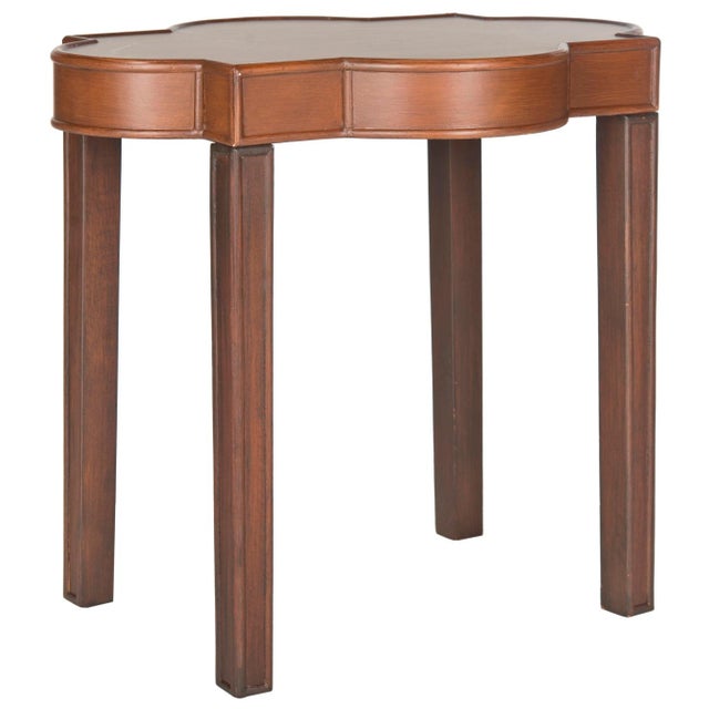 Contemporary Mizell Quatrefoil End Table in Brown For Sale - Image 3 of 4