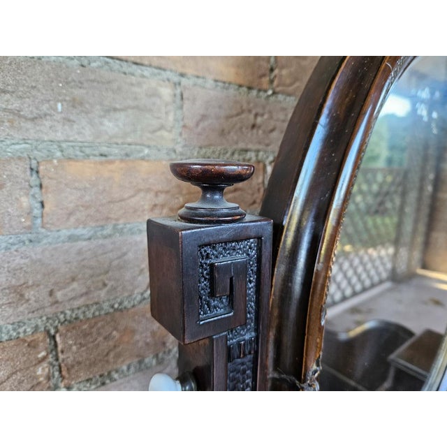 Wood Venetian Sideboard in Mahogany & Glass with Swivel Mirror, 1890s For Sale - Image 7 of 18