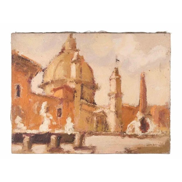 Oil on canvas realized by Franco Marzilli (1934-2010) in 1970s. Hand signed lower right. Very good condition. Franco...