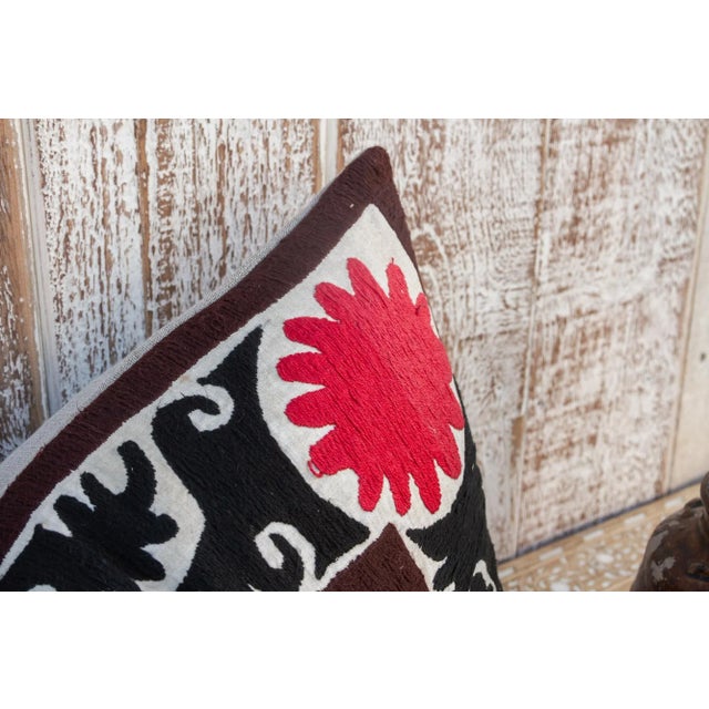 Early 21st Century Tahmina Gul Suzani Lumbar Pillow For Sale - Image 5 of 9